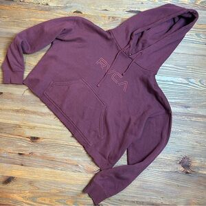 RVCA Women's Burgundy Cropped Hoodie